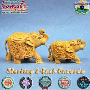 Sculpture d'éléphant en bois indien, sculptée à la main, décoration d'intérieur en bois, sculpture d'éléphant en bois - Product Image 3