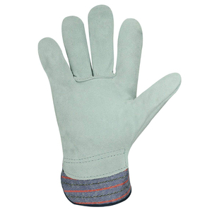 Gants de travail en cuir de vache gris avec protection renforcée des mains et des bras - Product Image 3