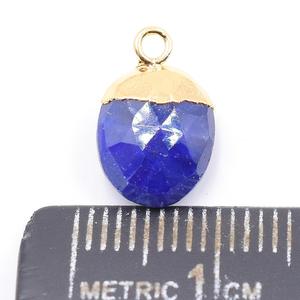 Colgante de Lapislázuli de Forma Ovalada con Argolla Dorada, Joyería de Moda para Manualidades con Plata de Ley, Latón y Cobre - Product Image 3