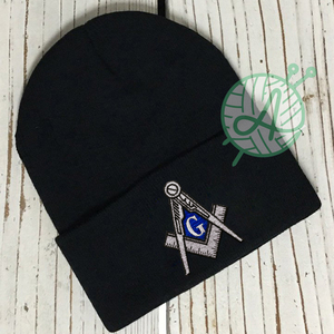 Gorro Masónico de Moda para Maestro Masón, Gorro de Calavera con Bordado - Product Image 1