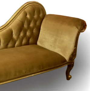 Sofá de Salón Dorado, mueble de reproducción antigua, Indonesia - Product Image 3