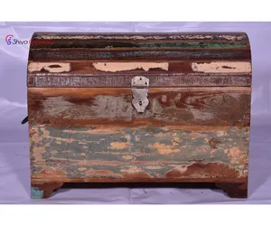 Çevre dostu Vintage antika rustik küçük ahşap gövde saklama kutusu