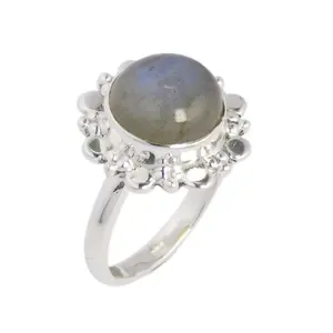 Hot Seller Labradorite Stone Ring Adjustable Sterling Silver Silver Jewelry Supplier And Exporter