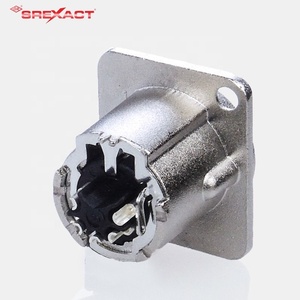 Conector de montaje en panel XLR de 5 pines macho con carcasa de metal con contactos de latón niquelado 7.5A Clasificación de corriente - Product Image 4