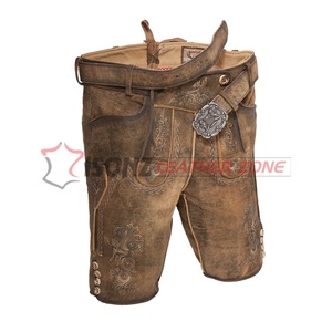Pantalones Cortos Bávaros Alemanes de Gamuza de Cabra Personalizados, Unisex, de Cuero Genuino, Lederhosen, Talla Grande, Antiarrugas, de Secado Rápido, Bordados - Product Image 1