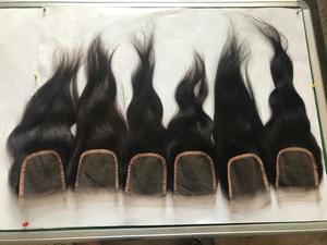 Sin procesar transparente Cierre de encaje pelo 100% NATURAL de humano indio 100% NATURAL rizado - Product Image 5