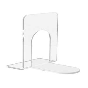 Reggilibri chiari estremità del libro a forma di L in acrilico supporto supporto <span class=keywords><strong>per</strong></span> fermalibri <span class=keywords><strong>per</strong></span> <span class=keywords><strong>libri</strong></span> film DVDs riviste - Product Image 1
