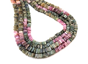 Natural Multi Tourmaline Gemstone Smooth Square Shape <b>Heishi</b> <b>Beads</b> Making Handmade Jewelry Wholesale Top Quality - Product Image 2