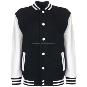 Vestes personnalisées en laine polaire avec manches corporelles veste de baseball personnalisée - Product Image 3