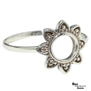 Bagues en argent sterling 925 élégantes en forme de fleur de Shri Ashapura Jewels, style bohème, pour mariage chrétien ou anniversaire - Product Image 2