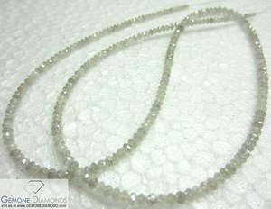 Cuentas de diamante facetadas naturales, hilo de cuentas de diamante negro, excelente calidad, 100% - Product Image 3