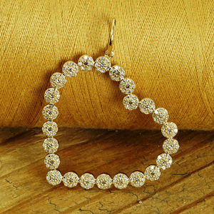 Pendentif ethnique en or jaune, joli bijou en forme de cœur, nouveau Design, 14K, - Product Image 1