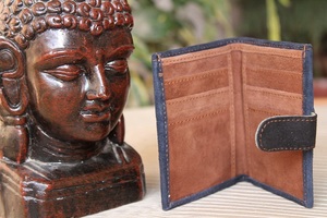 Elegante cuero genuino Real múltiples monedero hecho a mano cartera Unisex billeteras de los hombres - Product Image 5