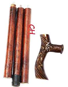 Antiguo hecho a mano bastón Vintage diseñador latón cabeza náutica mango cuero marrón en relieve madera novedad regalos - Product Image 1