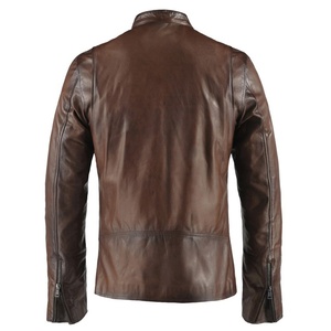 Veste en cuir de vachette pour homme, style café racer, sur mesure, haute qualité, vintage, usée, vêtements de sport, coupe-vent, été, hiver - Product Image 4