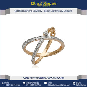 Luxueuse bague élégante en or rose 18 carats avec diamant pour femme Bijouterie en or rose 18 carats - Product Image 5