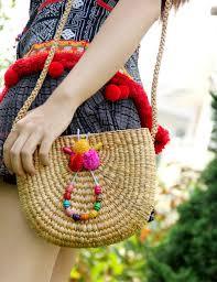 กระเป๋าธรรมชาติสำหรับใส่น้ำป๊อปปี้ผักตบชวาตะกร้าหวายทำด้วยมือกระเป๋าใส่น้ำผักตบชวา - Product Image 4