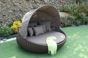 เฟอร์นิเจอร์สานทำจากหวายโพลีเอทิลีน,สไตล์โมเดิร์นอันน่าทึ่งหรือเตียงอาบแดดสำหรับสวนกลางแจ้งลานบ้านชายหาดรีสอร์ทสระว่ายน้ำ - Product Image 3