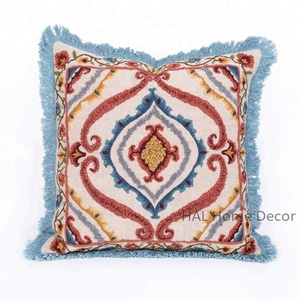Suzani Hand Embroidered Cushion Covers, Handmade <b>Throw</b> <b>Pillow</b> Cases, Home Decorative Custom Cushion Cover - Product Image 1