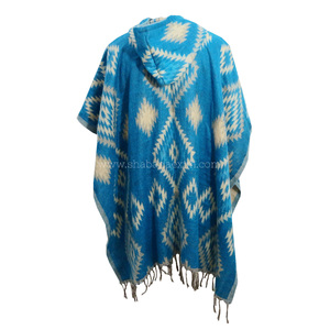 Chal Poncho con Borlas de Estilo Retro y Estampado Vintage para Mujer - Product Image 3