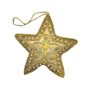 Étoile de Noël suspendue ALAM CH2623 de qualité supérieure, en tissu Zari brodé - Product Image 1