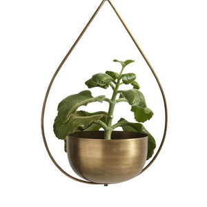 Porte-pot de fleur suspendu en métal et fer antique - Product Image 1