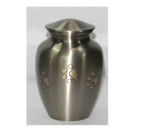 Urnas de cremación para mascotas biodegradables de diseño de BTC Metal de alta calidad con acabado de latón mate Estampado colorido para cenizas de adultos - Product Image 1