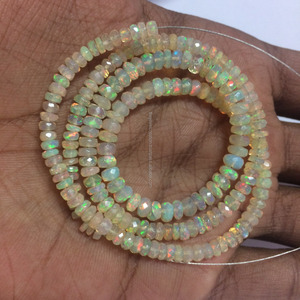 Piedra de ópalo etíope amarillo Natural de 4mm, cuentas de piedras preciosas facetadas, hilo, precio de fábrica al por mayor, fabricación de joyas - Product Image 1