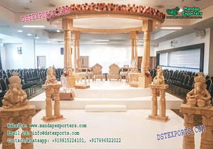 Gujarati boda aspecto de madera fibra Mandap boda fibra Pilar Mandap decoración nuevo estilo boda Mandap exterior/interior escenario - Product Image 2