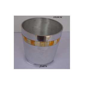 ถังน้ำแข็งอลูมิเนียมหล่อขัดเงาด้วยกระเบื้องโมเสคสำหรับบ้านและบาร์ที่มีอุปกรณ์เสริมของบาร์กระดูกทำจากโลหะ - Product Image 2