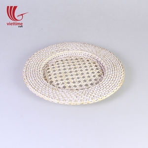 Plaque de chargeur en rotin, accessoire pour mariage, Vintage, tissé, vente en gros, - Product Image 5