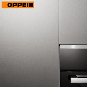 Mobili da <span class=keywords><strong>Cucina</strong></span> Lineari in Lacca <span class=keywords><strong>Grigio</strong></span> Argento Lucido con Isola, Armadi Modulari Moderni in Acciaio Inossidabile - Product Image 3