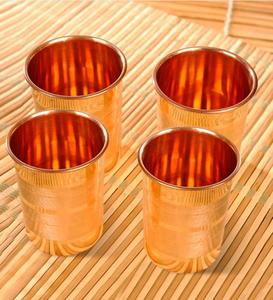 100% Pure Copper Handmade Luxury Tumbler Water <b>Glass</b> Ayurveda Yoga Health Benefits Handmade - Product Image 6