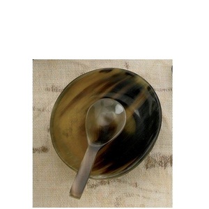 Cuenco de cuerno de búhos con bocina, 2 cucharas de alta calidad para uso en helados, tazón de servicio de cuerno Natural para el hogar y restaurante - Product Image 3