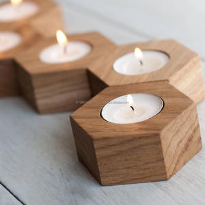 Elegante soporte de madera para luz de té para decoración navideña del hogar - Product Image 1