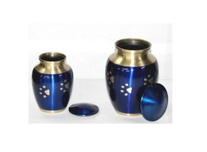 Urnas de cremación para cenizas de mascotas, urnas con estampado de pata azul de diseñador, venta al por mayor - Product Image 2