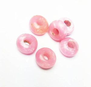 14x8mm phẳng tròn màu hồng <span class=keywords><strong>Opal</strong></span> đá quý hạt lỗ lớn mịn đá nanplanetsilver thương hiệu mcp0023 mô hình - Product Image 1