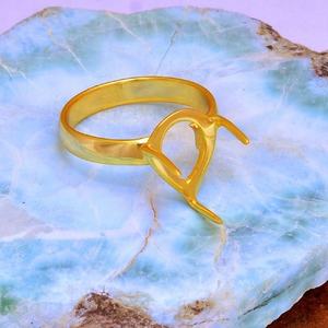 แหวนเปล่าประดับอัญมณีทรงลูกแพร์ชุบทอง925เงินแท้สำหรับทุกเพศผู้ผลิตขายส่งโดย CDP - Product Image 5