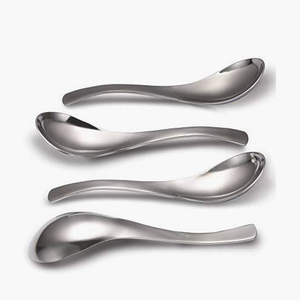 Curved Handle Metal <b>Soup</b> <b>Spoon</b> - Product Image 1