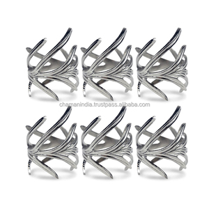 Servilletero de Brunch Chapado en plata, servilletero de latón macizo - Product Image 1