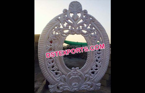 Panneaux de fond de scène ovales en fibre sculptée lourde, dorés, pour mariage, panneaux de fond ronds dorés, forme d'œuf doré, panneau de fond de mariage en fibre - Product Image 5