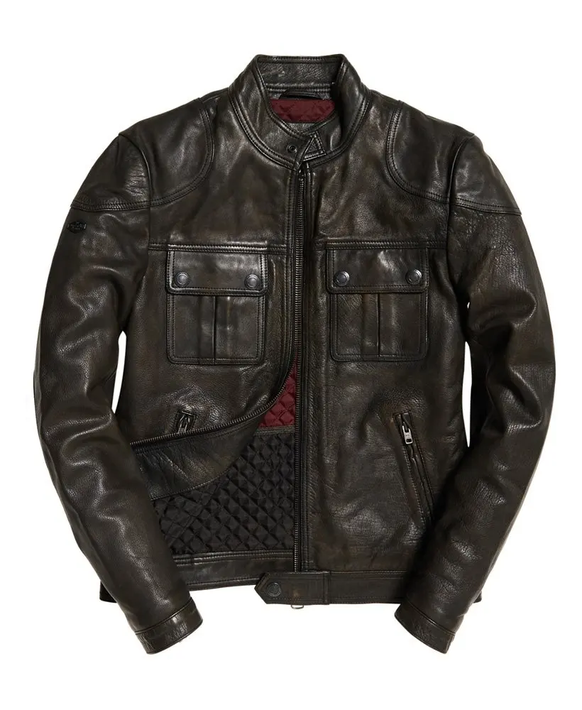 men's Moto biker leather jacket