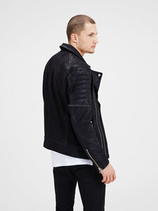 Chaqueta de motorista de cuero auténtico para hombre, venta al por mayor - Product Image 6