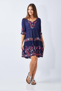 Vestido Midi Casual de Playa para Mujer, Verano, 100% Algodón, Hecho a Medida, Encaje Floral con Cadena de 3 Niveles, Lavable - Product Image 2
