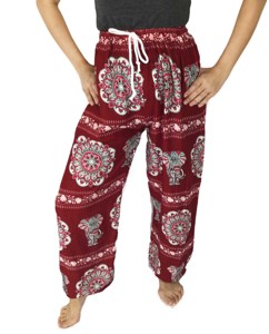 กางเกงฮาเร็มโยคะโบโฮลายดอกไม้ช้างสำหรับผู้หญิง - Product Image 2