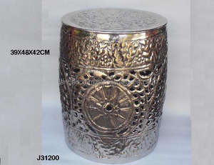 เก้าอี้อลูมิเนียมชุบนิกเกิลแฮนด์เมดเก้าอี้ข้างเตียงตัดลายด้วยทองแดงสำหรับห้องนอนห้องนั่งเล่นโรงแรมทานอาหารที่บ้าน - Product Image 3