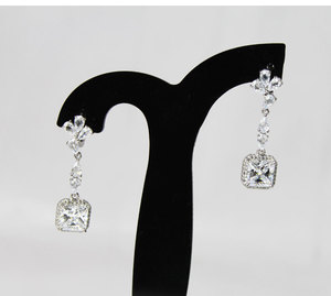 Zircon Cubique Dangle Vis Retour Boucle D'oreille Bijoux 925 Solide Bijoux En Argent Sterling Pour La Vente En Gros - Product Image 2