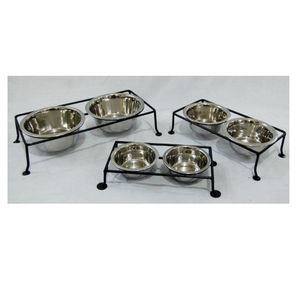 Juego clásico de cuencos para perros de acero inoxidable con soporte ajustable, cuencos de Metal ecológicos personalizados para uso doméstico en restaurantes de Hotel - Product Image 5