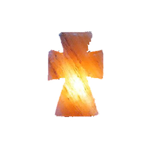 Lámparas de Sal con Forma de Cruz Navideña, Talladas en Material Orgánico con Tema de Ángel, 5x5x8 Pulgadas, para Sian Enterprises - Product Image 5