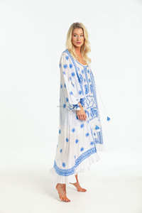 Kimono bordado mexicano Kaftan vestido precio al por mayor mejor calidad colores fluorescentes Resort noche caliente cubrir capa - Product Image 2